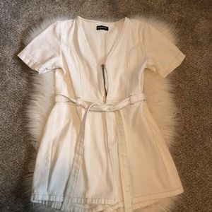 Adorable zip front romper